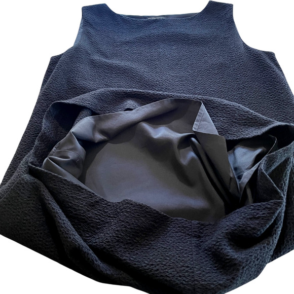 EILEEN FISHER Size Medium Black Sleeveless Dress Open Topper Jacket 2-Piece Set - Picture 4 of 10